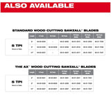 9" 5 TPI Sawzall Reciprocating Saw Blades - 5 Pack