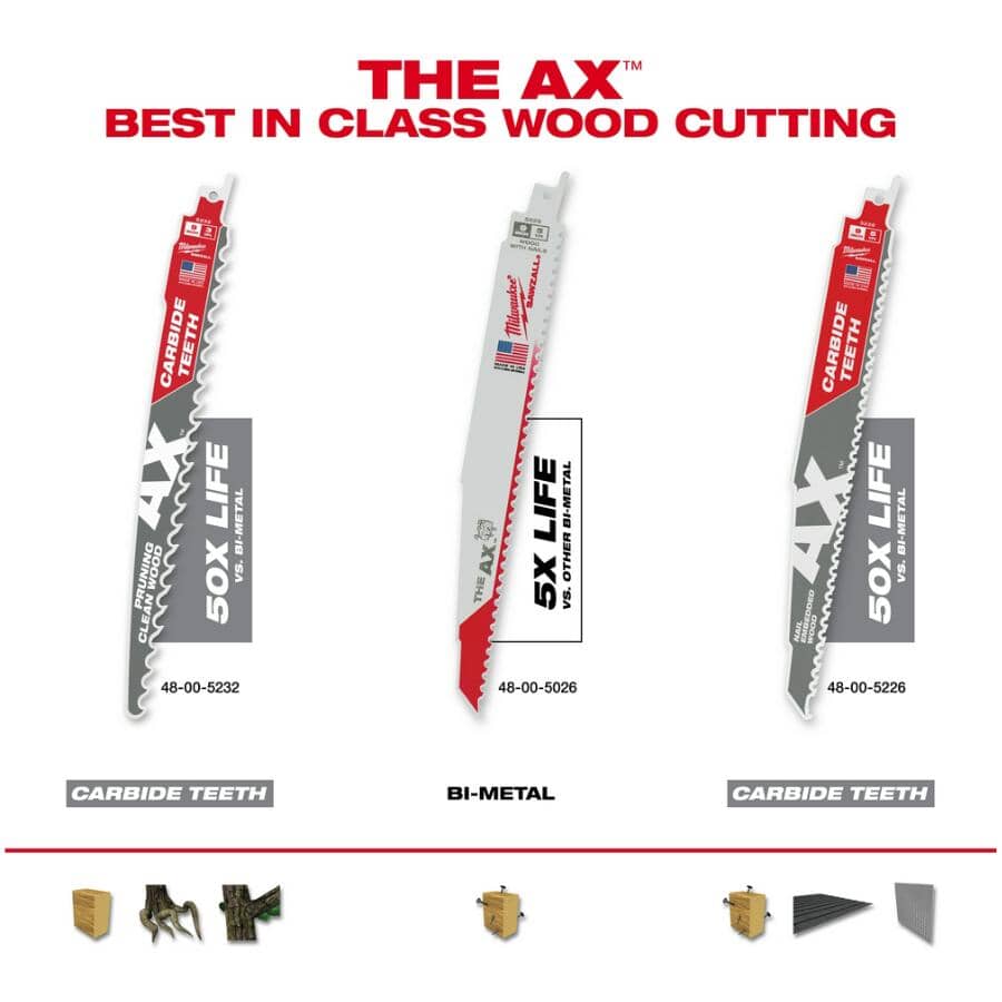 9" 5 TPI Sawzall The Ax Reciprocating Saw Blades - 5 Pack