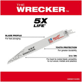 9" 7/11 Tooth Multi-Material Sawzall The Wrecker Reciprocating Saw Blades - 5 Pack