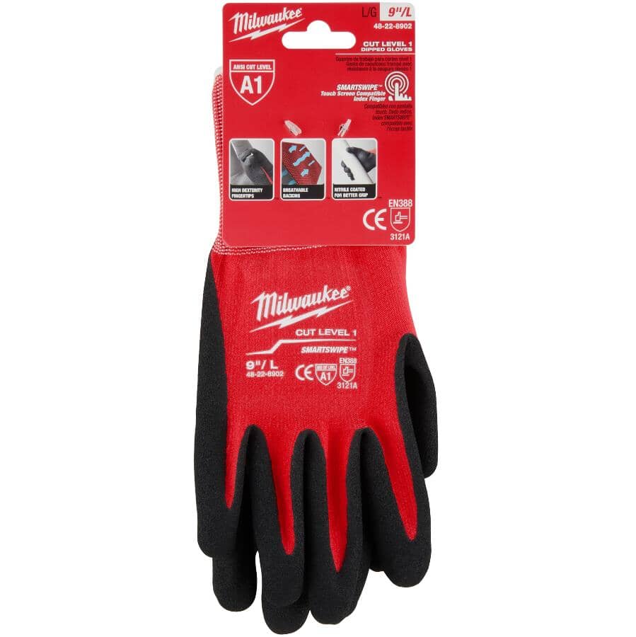 Cut Level 1 Nitrile Dipped Gloves - Large