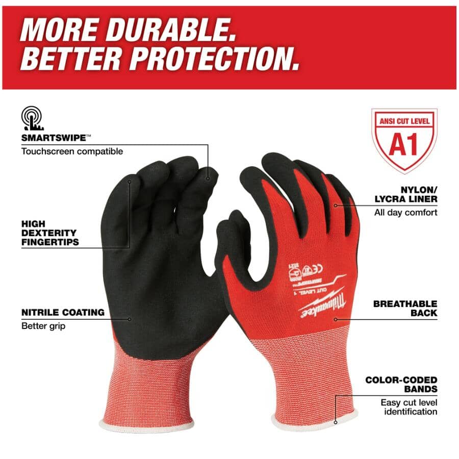 Cut Level 1 Nitrile Dipped Gloves - Extra Large