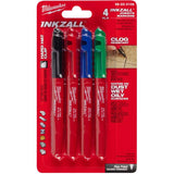 Inkzall Fine Point Coloured Markers - 4 Pack