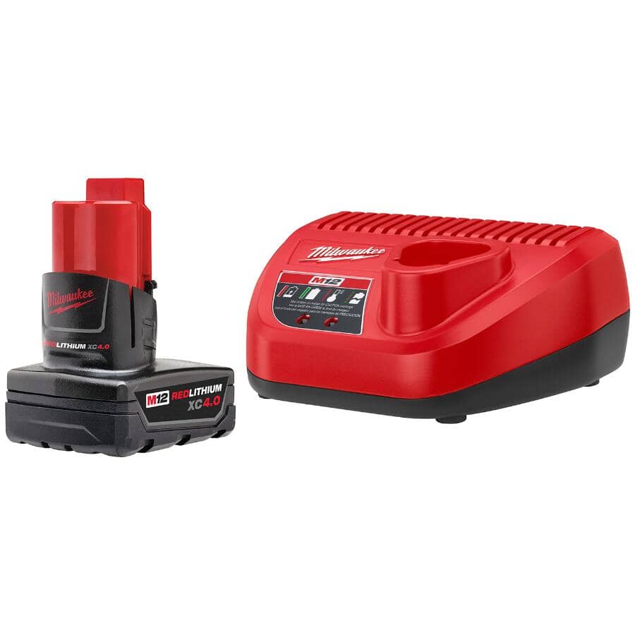 M12 12V Lithium-Ion XC 4.0 Ah Redlithium Battery & Charger Starter Kit