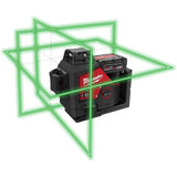 M12 Green 360 Degree 3-Plane Laser Level Kit