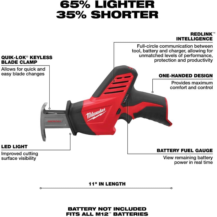 M12 Hackzall 12V Lithium-ion Reciprocating Saw - Tool Only