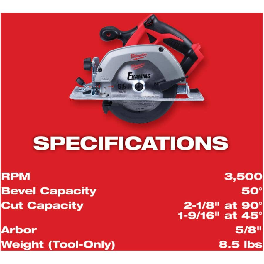 M18 18V 6-1/2" Cordless Circular Saw - Tool Only