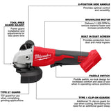 M18 Brushless 4-1/2" - 5" Cordless Cut-Off Grinder - with Paddle Switch, Tool Only