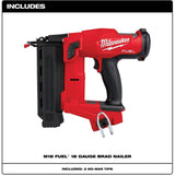 M18 Fuel 18 Gauge Cordless Brad Nailer - Tool Only