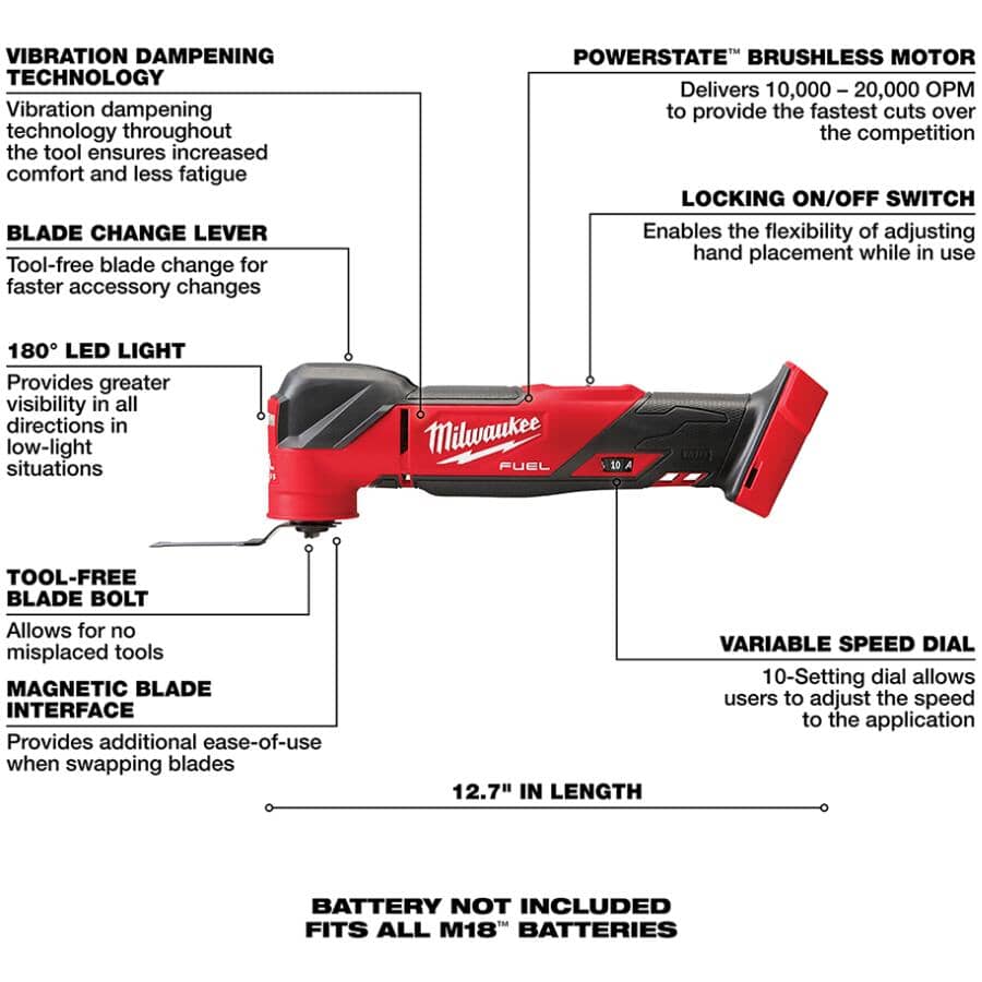 M18 FUEL Oscillating Multi-Tool - 18V, Tool Only