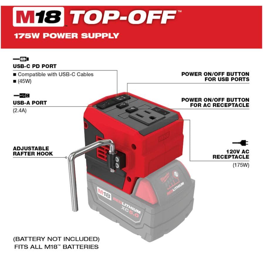 M18 Top-Off Power Supply - 175W, Tool Only