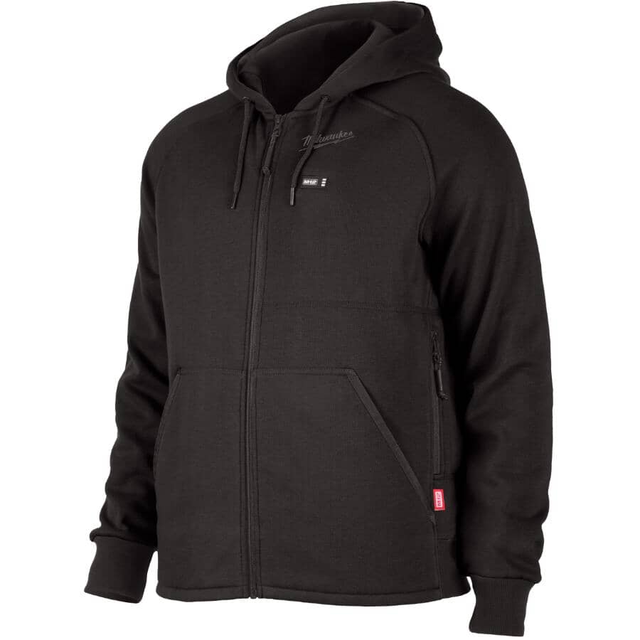 Men's M12 Heated Hoodie with Zipper - Black, Large