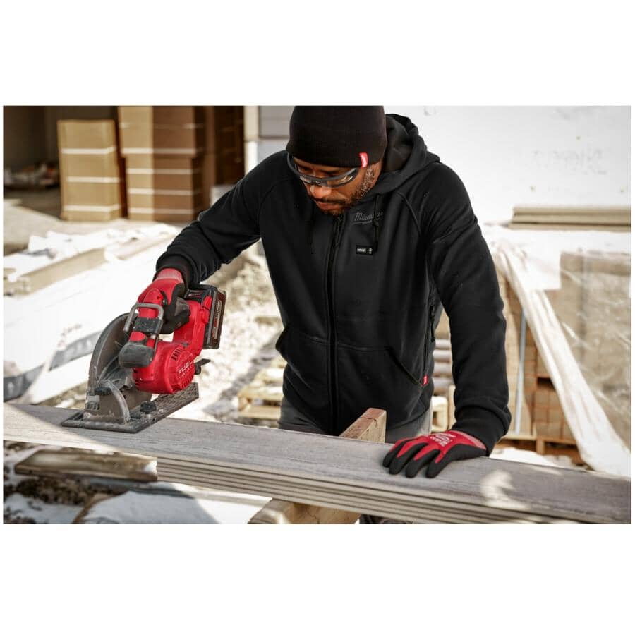 Men's M12 Heated Hoodie with Zipper - Black, Large