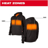 Men's M12 Heated Hoodie with Zipper - Black, Large
