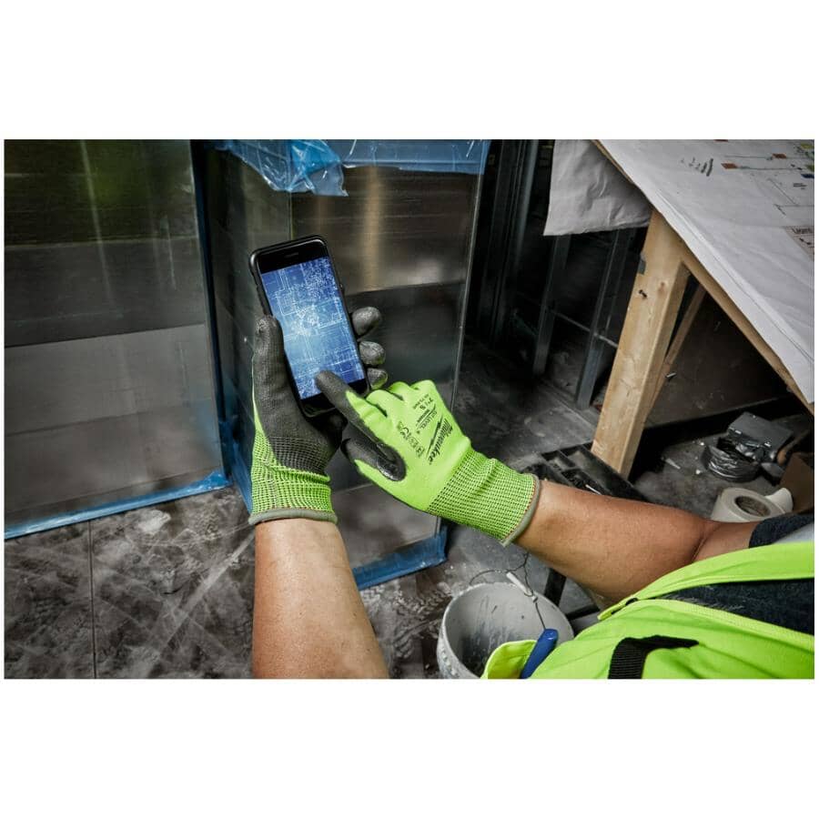 Nitrile Cut Level 4 High Visibility Gloves - Medium