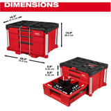 Packout Multi-Depth 3 Drawer Tool Box - 22.2" x 14.3" x 14.3"