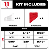 SAE Combination Wrench Set - 11 Piece