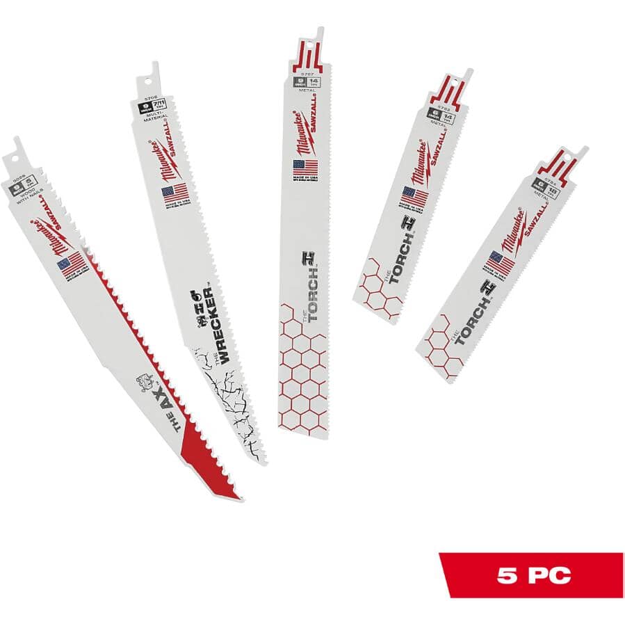 SAWZALL Demolition Nail-Embedded Wood & Metal Reciprocating Blade Set - 5 Piece