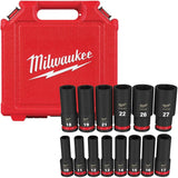 Shockwave Impact Duty 1/2" Drive Metric Deep Socket Set - 14 Piece, with Case