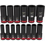 Shockwave Impact Duty 1/2" Drive Metric Deep Socket Set - 14 Piece, with Case