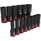Shockwave Impact Duty 1/2" Drive Metric Deep Socket Set - 14 Piece, with Case