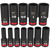 Shockwave Impact Duty 1/2" Drive SAE Deep Socket Set - 12 Piece, with Case