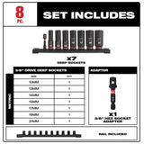 Shockwave Impact Duty 3/8" Drive Metric Deep Socket Set - 8 Piece