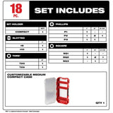 Shockwave Impact Power Driver Bit Set - 18 Piece