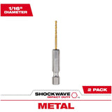 Shockwave Red Helix 1/16" Titanium Drill Bit - 2 Piece