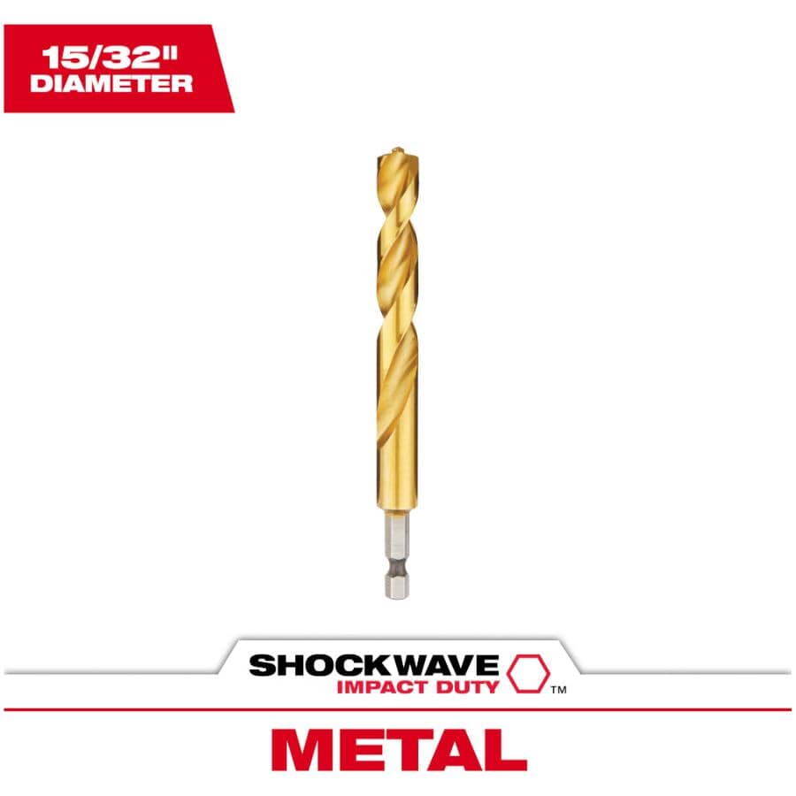 Shockwave Red Helix 15/32" Titanium Drill Bit