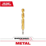 Shockwave Red Helix 15/32" Titanium Drill Bit