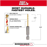 Shockwave Red Helix 5/64" Titanium Drill Bit - 2 Piece