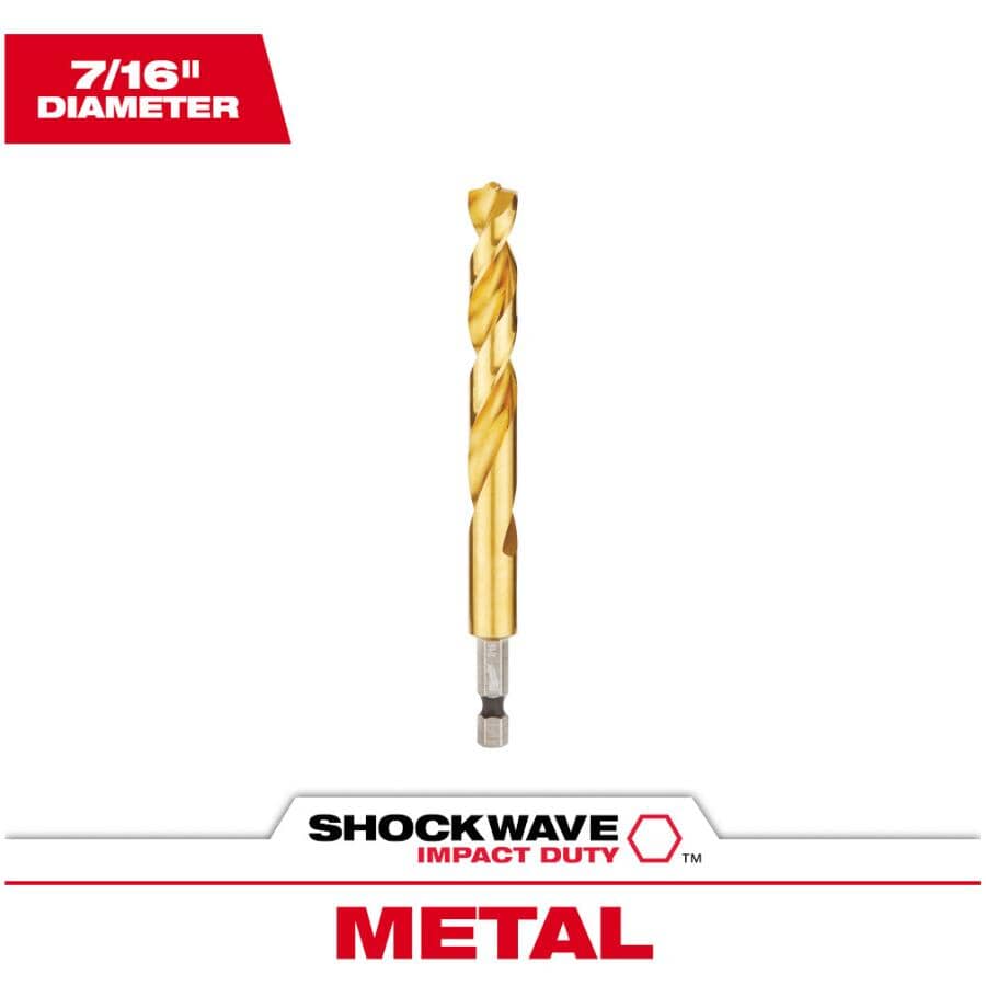 Shockwave Red Helix 7/16" Titanium Drill Bit