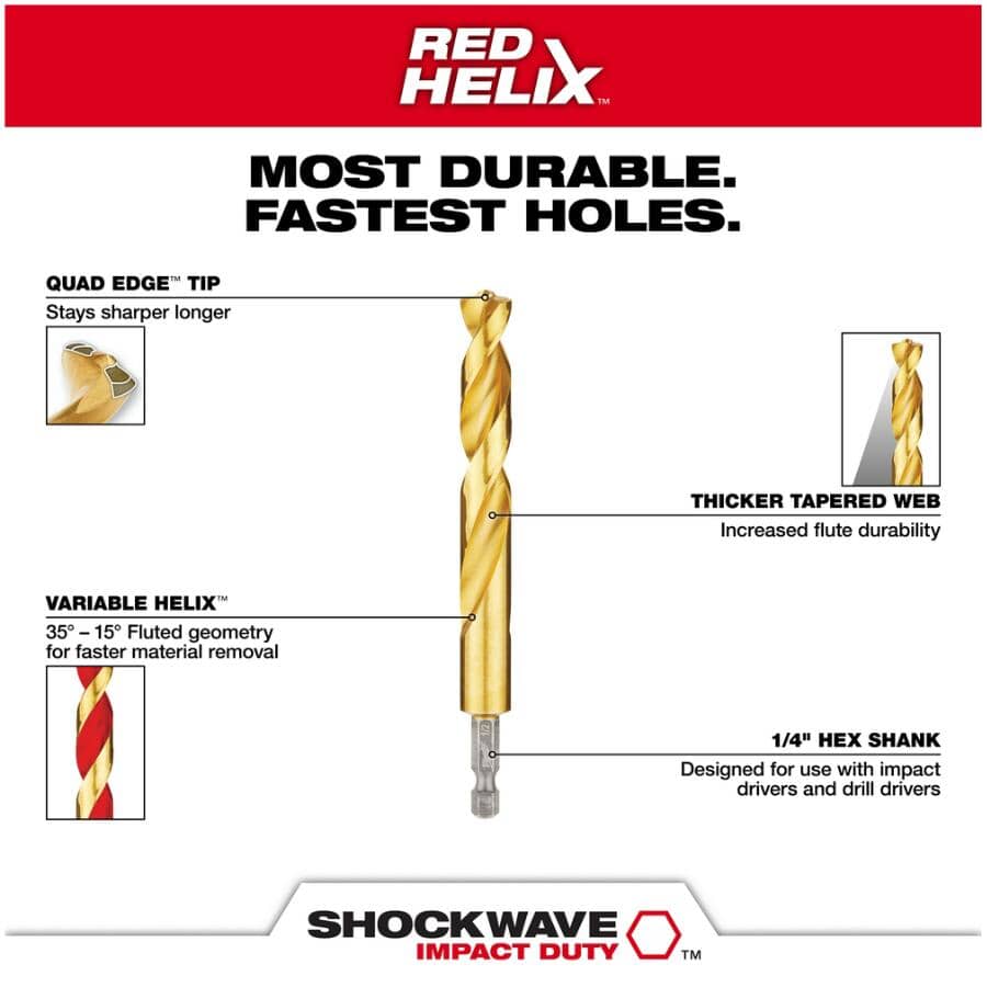 Shockwave Red Helix Titanium Drill Bit Set - 23 Piece