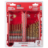 Shockwave Red Helix Titanium Drill Bit Set - 23 Piece