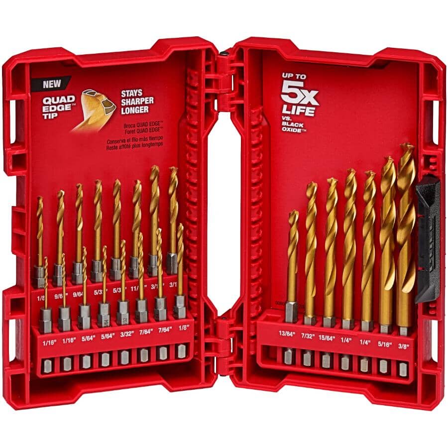 Shockwave Red Helix Titanium Drill Bit Set - 23 Piece