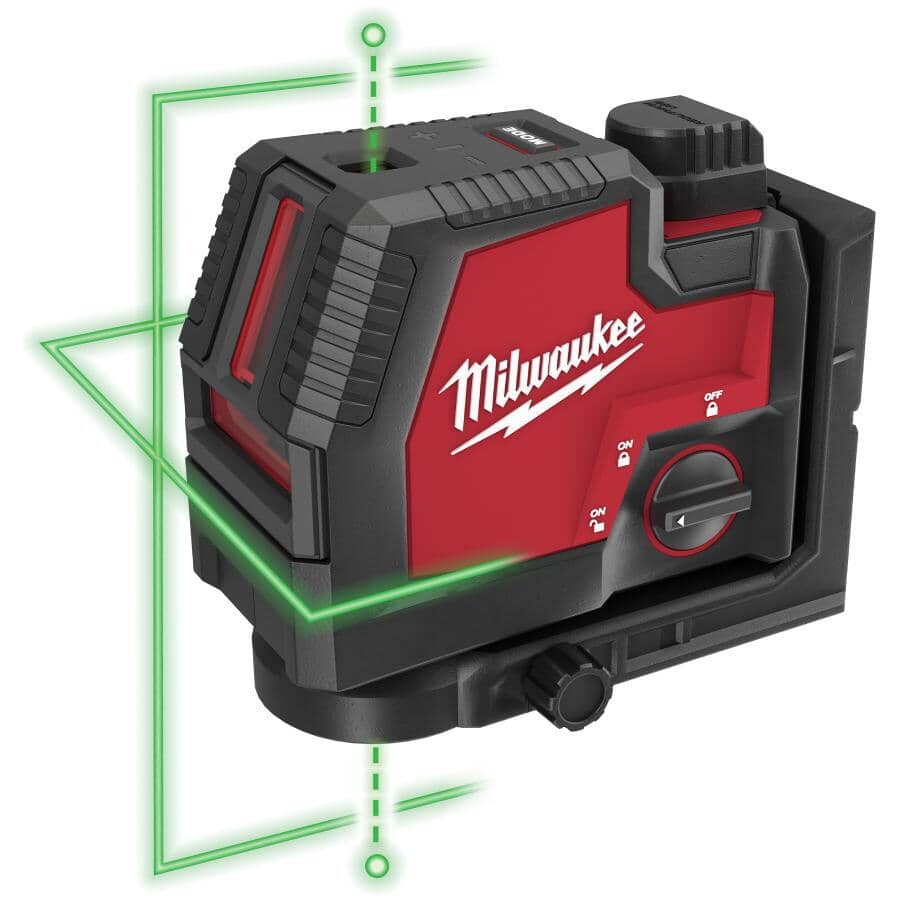 USB Rechargeable Green Cross-Line & Plumb Points Laser - with Case