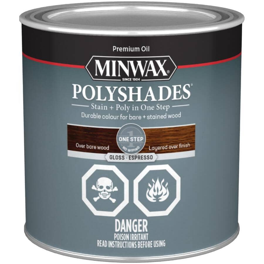 PolyShades Stain & Polyurethane - Gloss Espresso, 236 ml
