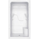50" x 34.5" Madison 4, 3 Piece Acrylic Shower Cabinet - with Left Hand Plumbing & Right Seat, White