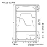 50" x 34.5" Madison 4, 3 Piece Acrylic Shower Cabinet - with Left Hand Plumbing & Right Seat, White