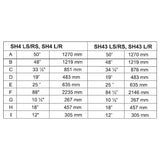 50" x 34.5" Madison 4, 3 Piece Acrylic Shower Cabinet - with Left Hand Plumbing & Right Seat, White