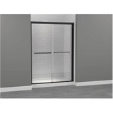 52" to 56" x 73" Maynor Bypass Shower Door - 8mm Glass & Matte Black Trim