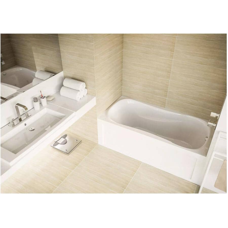 60" x 30" Prescott Acrylic Tub - with Right Hand Drain + Skirt, White