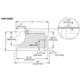 60" x 34.25" Madison 5, 3 Piece Acrylic Shower Cabinet - with Right Hand Drain & Left Seat, White