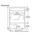 60" x 34.25" Madison 5, 3 Piece Acrylic Shower Cabinet - with Right Hand Drain & Left Seat, White