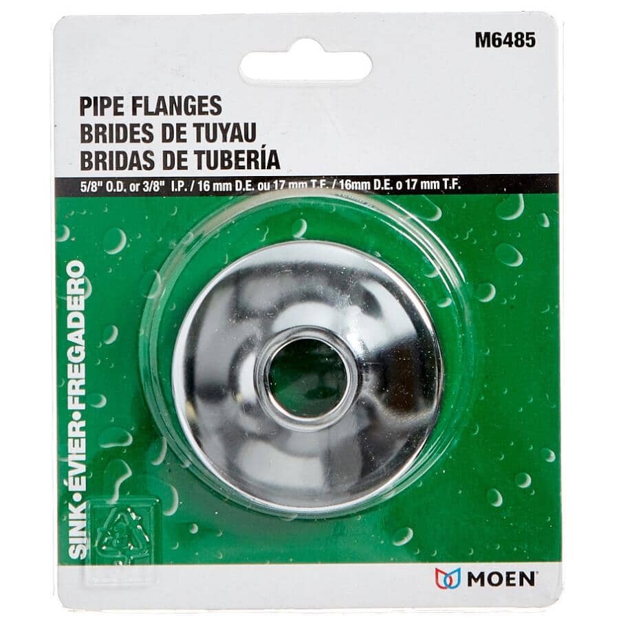 1/2'' Copper or 3/8" IPS Pipe Flanges - Chrome Plated Steel, 2 Pack