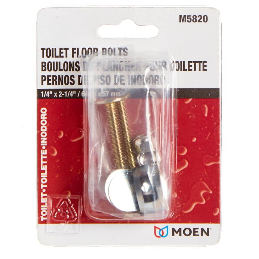 1/4" x 2-1/4" Brass Plated Toilet Bolt Set