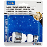 360 Degree Double Swivel Faucet Aerator - White