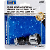 360 Degree Double Swivel Faucet Aerator - Black, 2.5 GPM