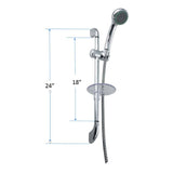 5 Setting Handheld Showerhead - with Slide Bar, Chrome