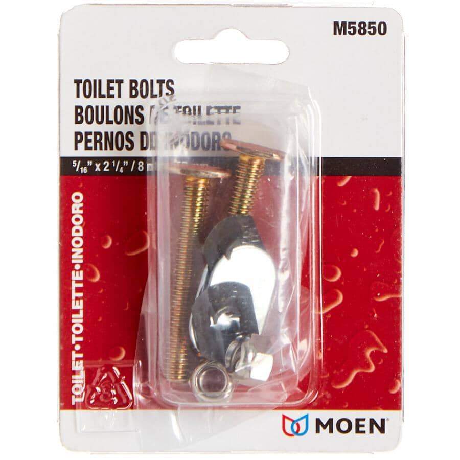 5/16" x 2.25" Brass Plated Toilet Bolt Set